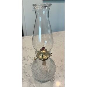 Anchor Hocking Round Diamond Point‎ Glass Oil Kerosene Lamp Vintage
1980's